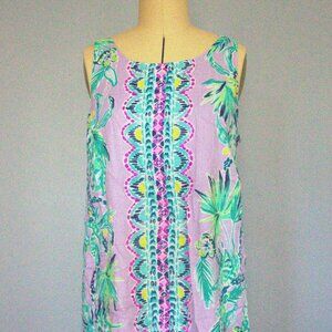 Lilly Pulitzer Sleeveless Lilac It's Impawsible Jackie Shift Mini Dress Size L